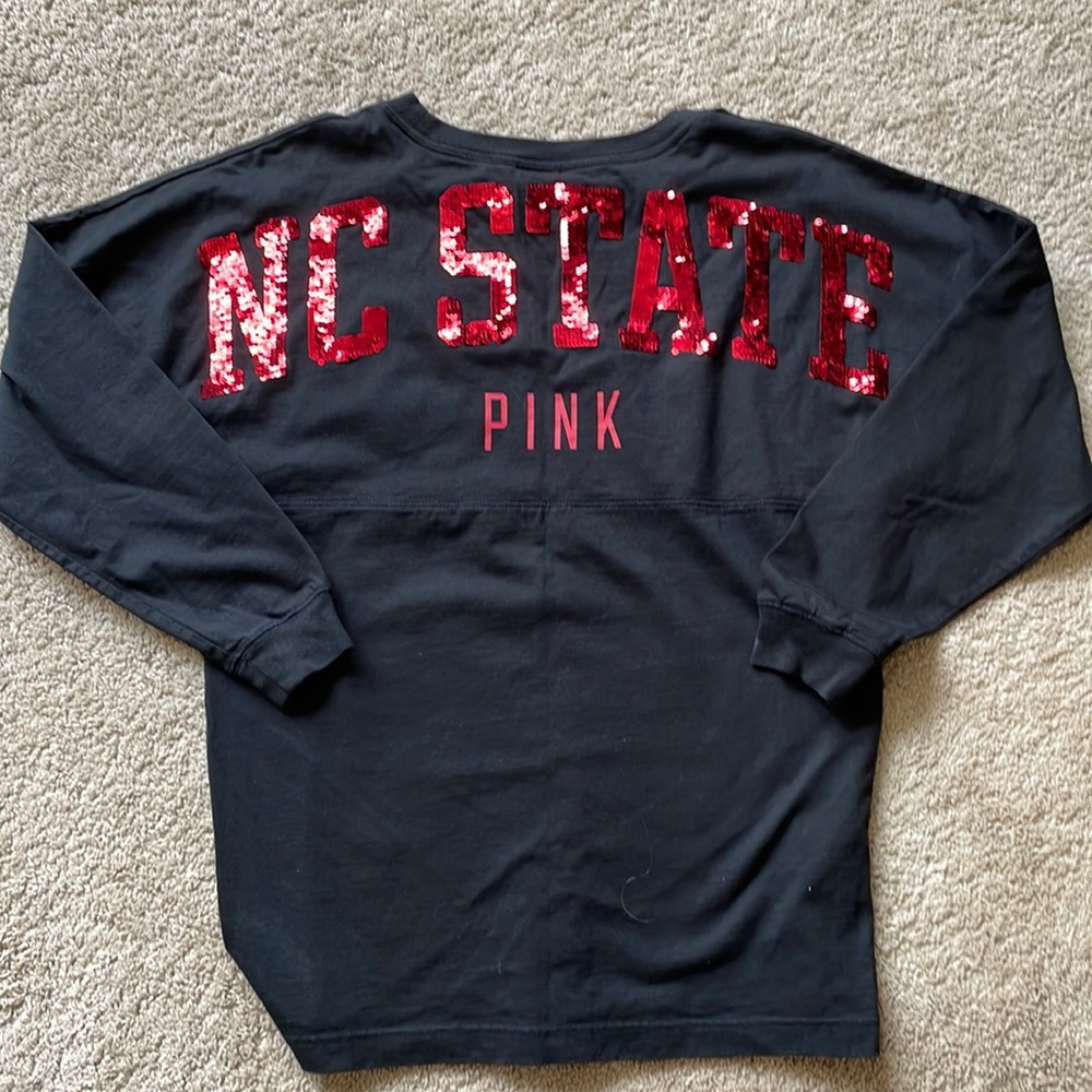 Pink - Victorias Secret - NC State “Bling” Long Sleeve - Size ladies Small